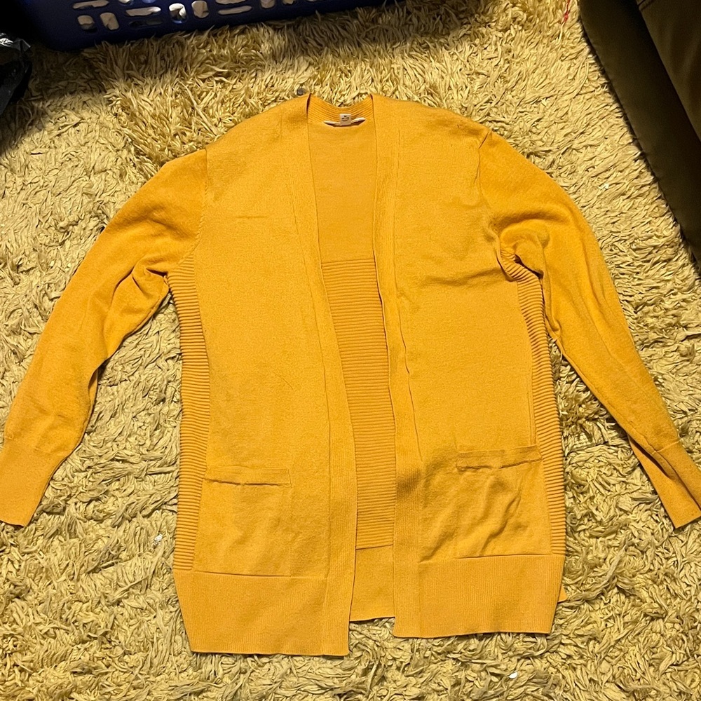 Time and Tru Women's Yellow Cardigan Sweater